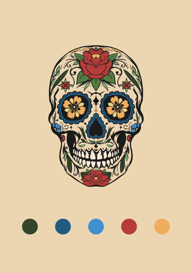 mexican skulls illustration