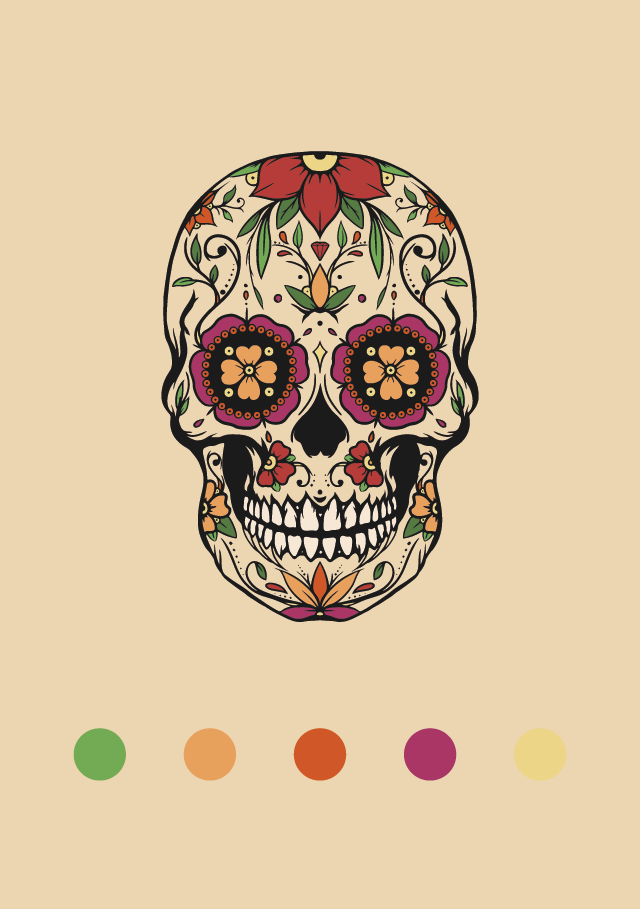 mexican skulls illustration