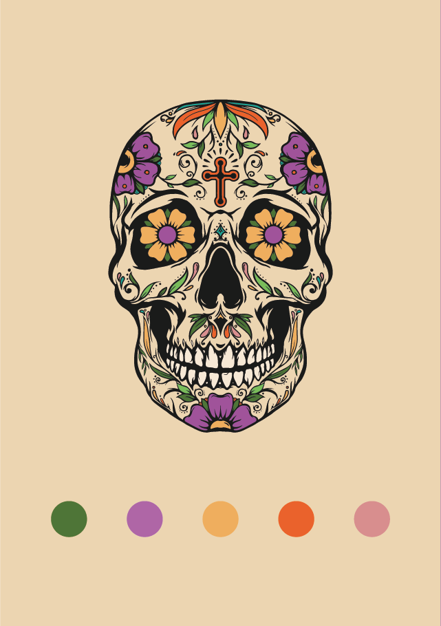 mexican skulls illustration